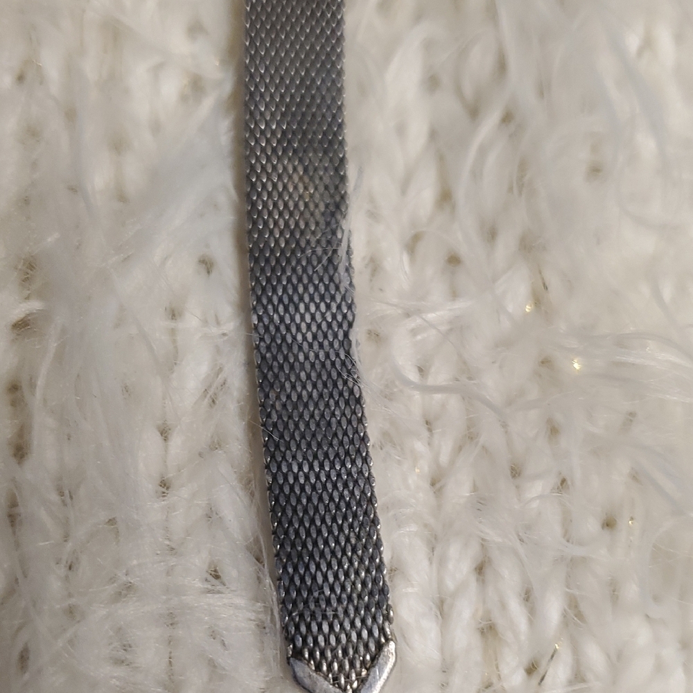 Vintage Timex Silver Rectangular Watch With Mesh … - image 7